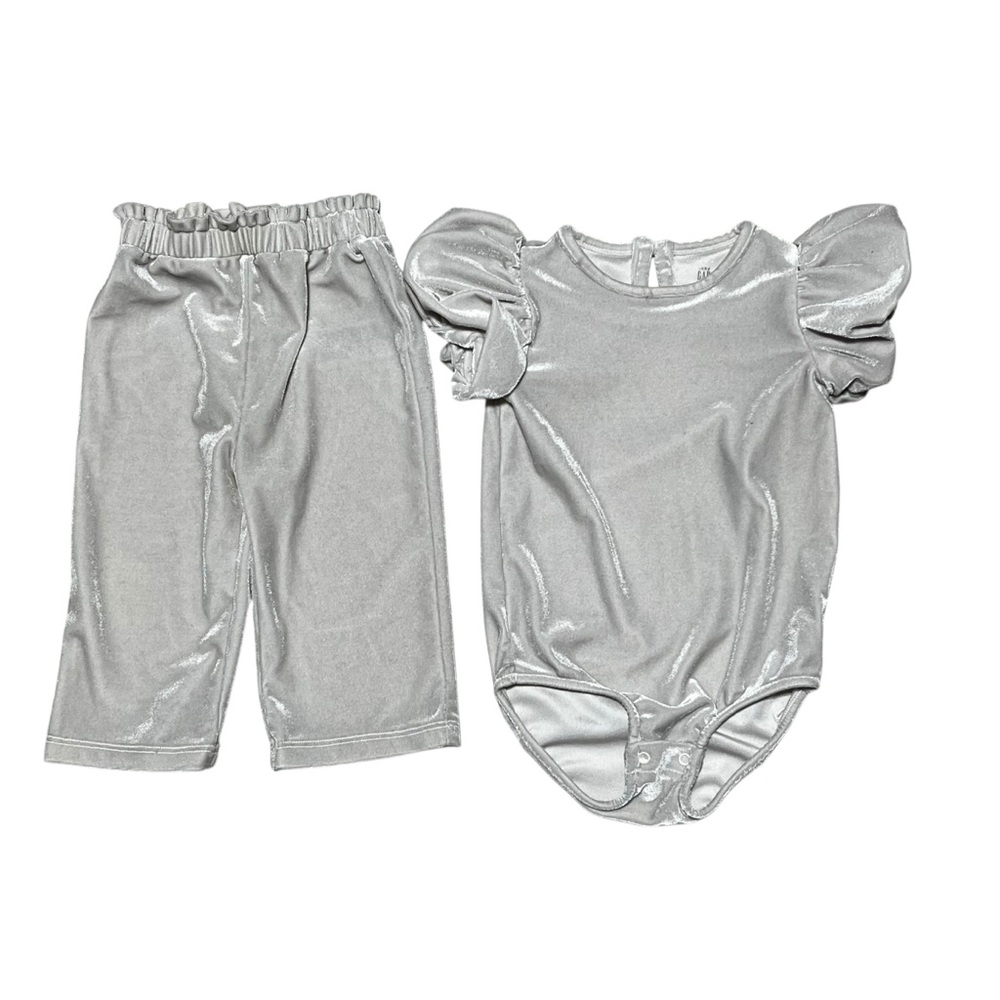 GAP‎ Baby Outfit in Silver grey velvet